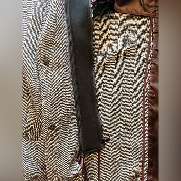 NWT 42L Michael Kors Men's Pike Slim-Fit Top Coat black/white Herringbone - Picture 6 of 11